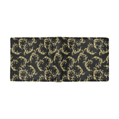Baroque Golden Pattern Print Design 01 Men's ID Card Wallet