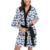 Hibiscus Pattern Print Design HB013 Women Kimono Robe