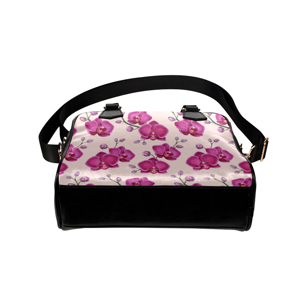 Orchid Pattern Print Design A02 Shoulder Handbag