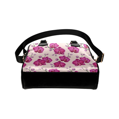 Orchid Pattern Print Design A02 Shoulder Handbag