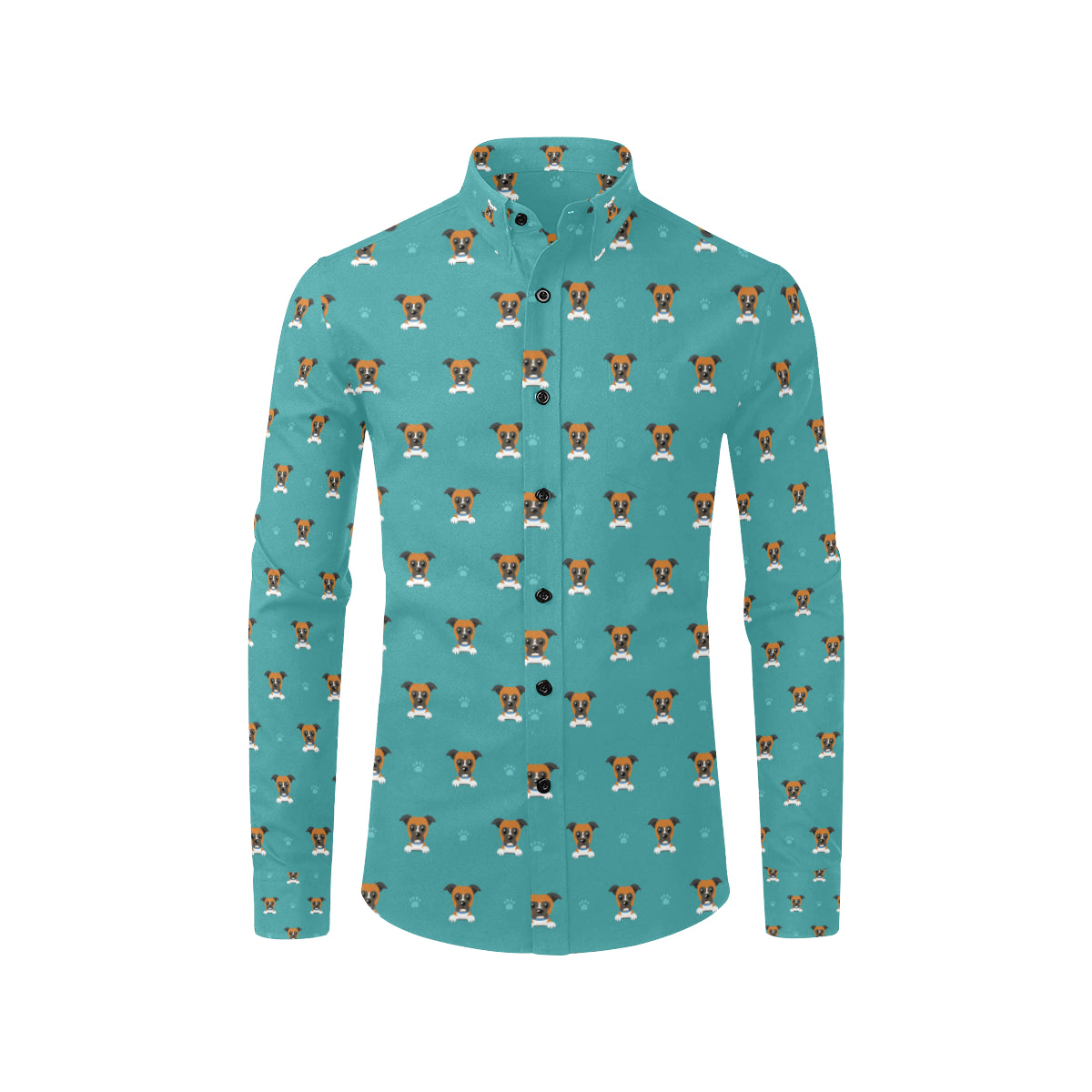 Boxers Pattern Print Design 03 Men's Long Sleeve Shirt