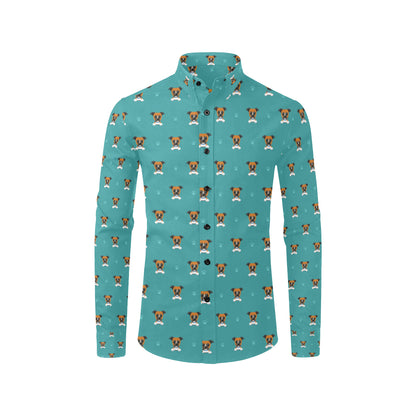 Boxers Pattern Print Design 03 Men's Long Sleeve Shirt