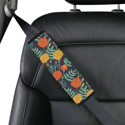 Marigold Pattern Print Design MR01 Car Seat Belt Cover