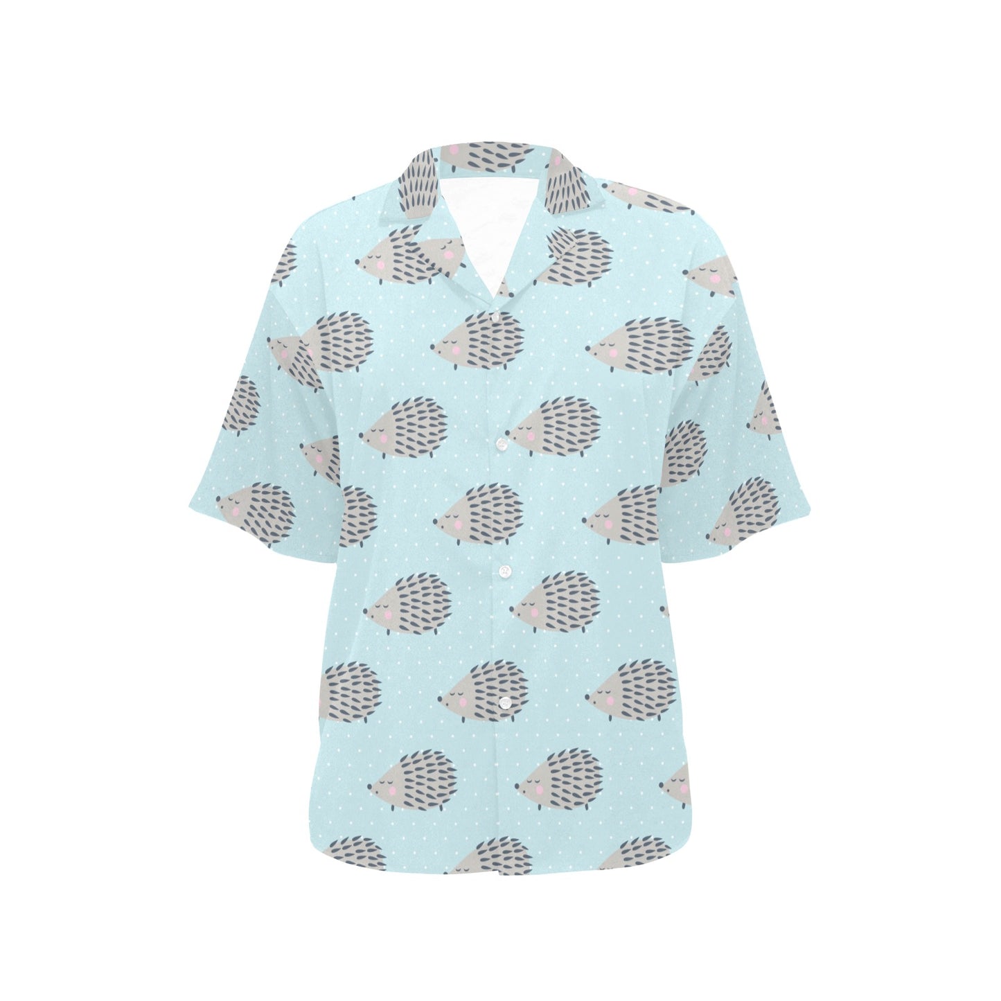 Hedgehog Pattern Print Design 02 Women's Hawaiian Shirt