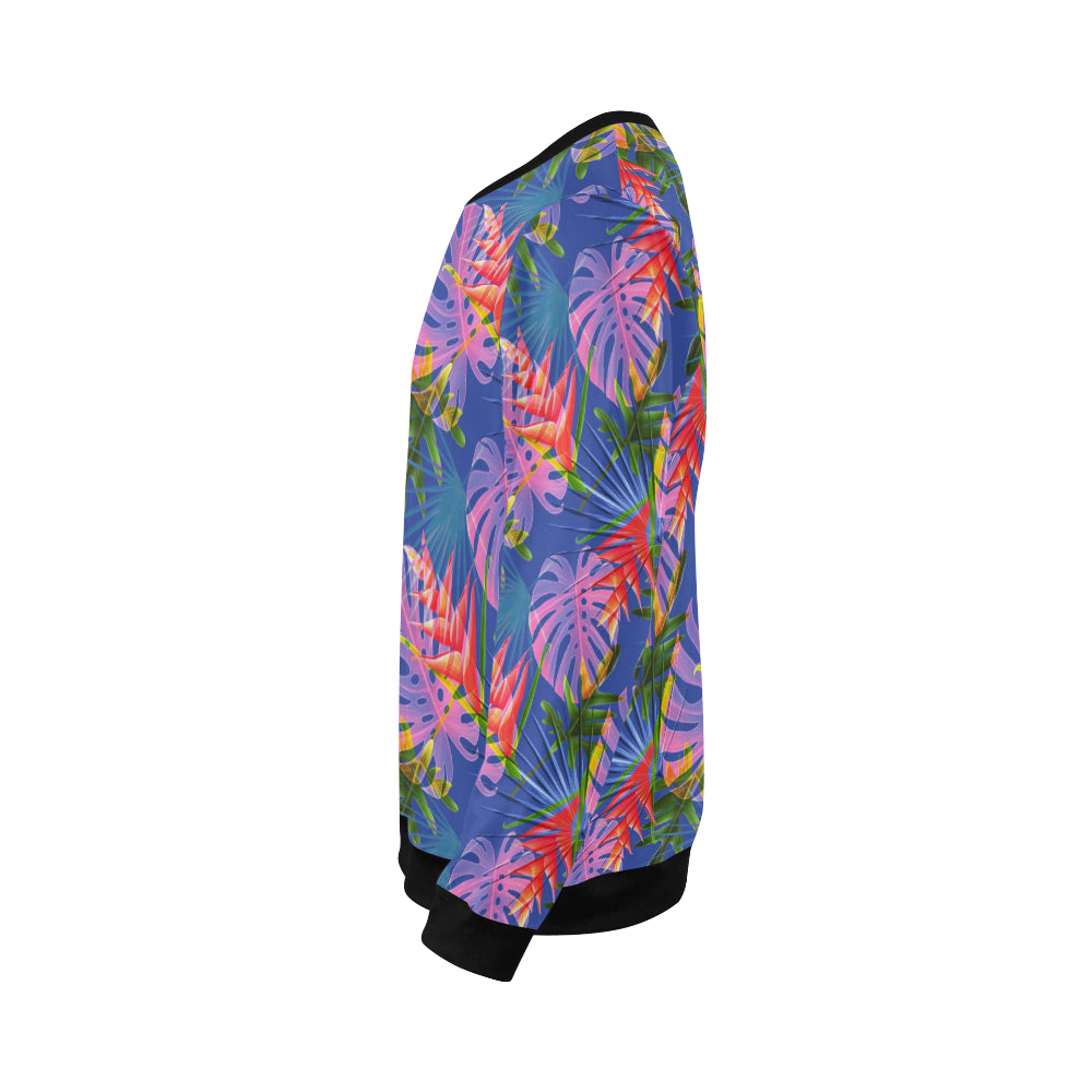 Tropical Flower Pattern Print Design TF025 Men Long Sleeve Sweatshirt