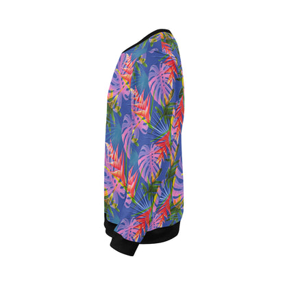 Tropical Flower Pattern Print Design TF025 Men Long Sleeve Sweatshirt
