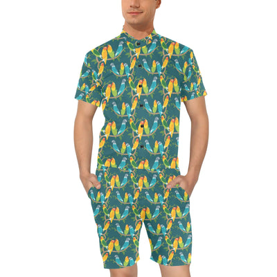 Lovebird Pattern Print Design 02 Men's Romper