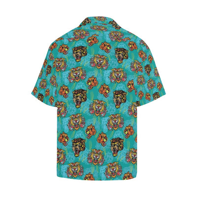 Tattoo Tiger Head Print Design LKS304 Men's Hawaiian Shirt