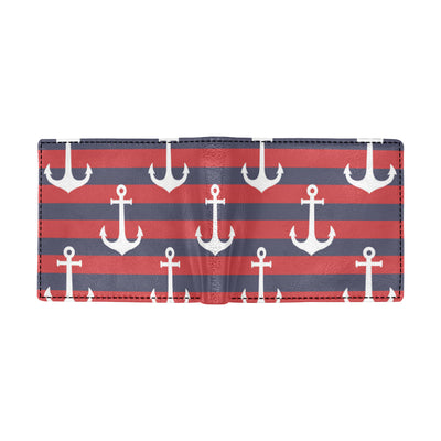 Nautical Pattern Print Design A05 Men's ID Card Wallet