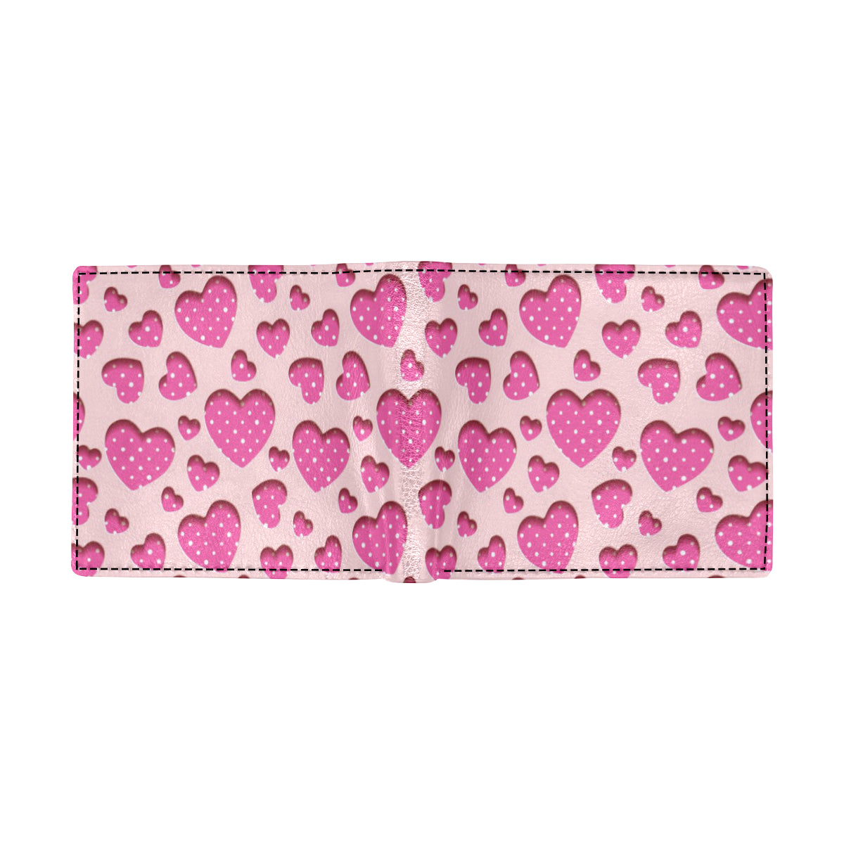 Heart Pink Pattern Print Design HE06 Men's ID Card Wallet