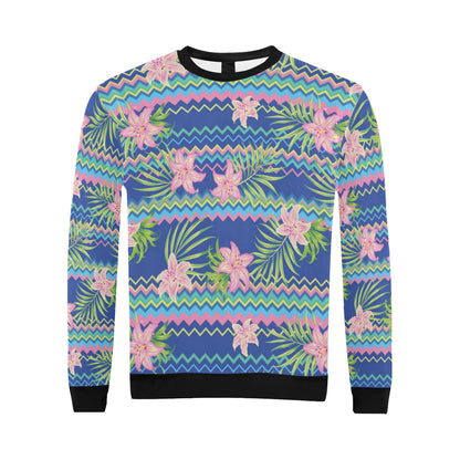 Lily Pattern Print Design LY015 Men Long Sleeve Sweatshirt