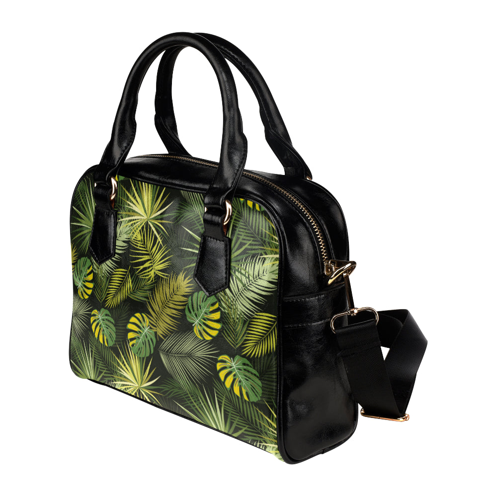 Palm Leaf Pattern Print Design A05 Shoulder Handbag