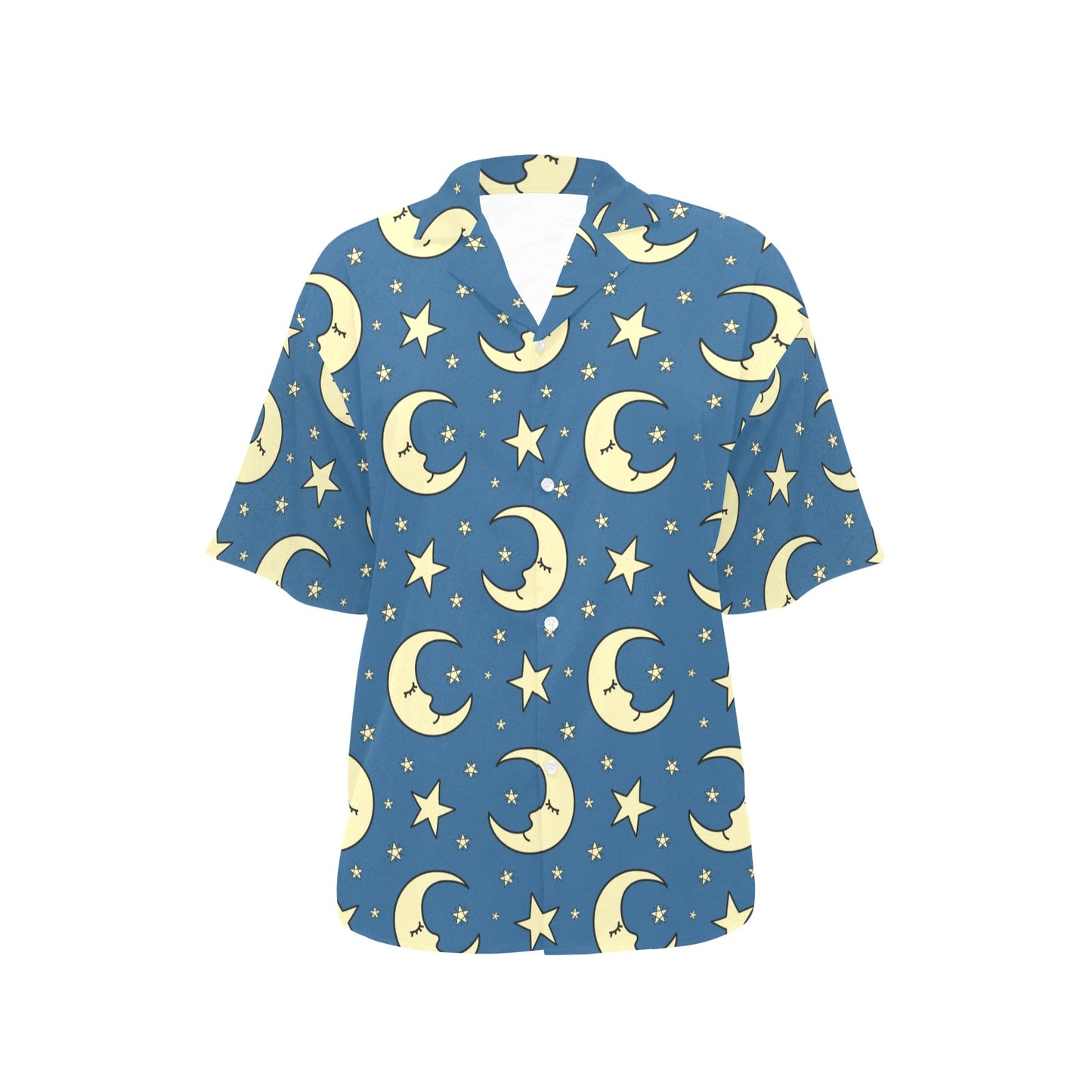 Moon Night Pattern Print Design 03 Women's Hawaiian Shirt