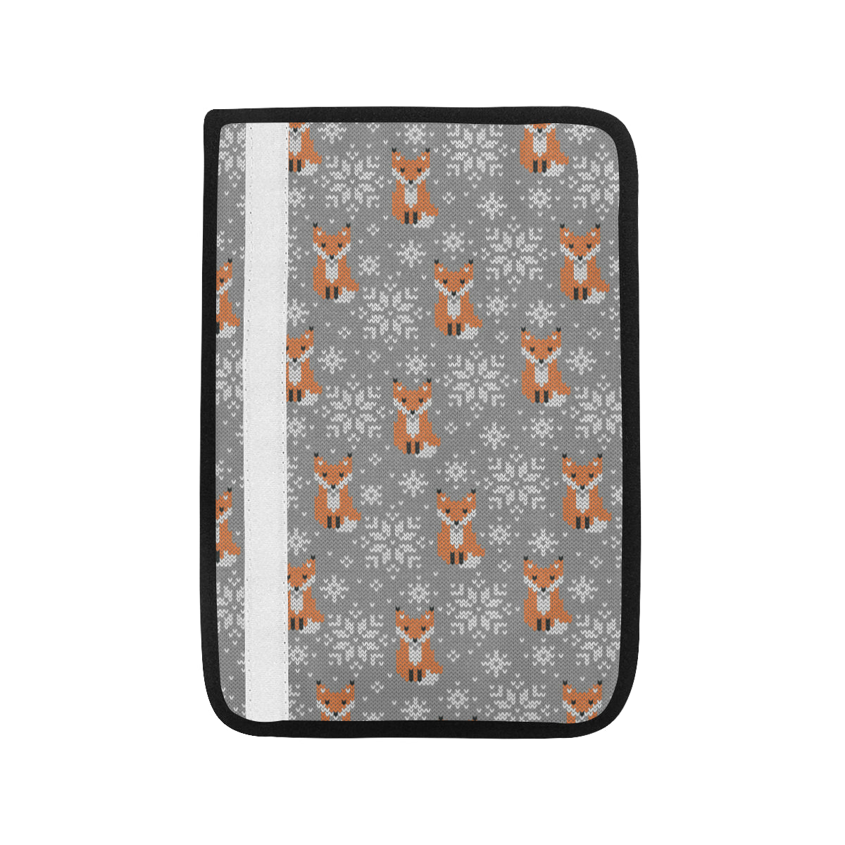 Knit Red Fox Pattern Print Design 02 Car Seat Belt Cover