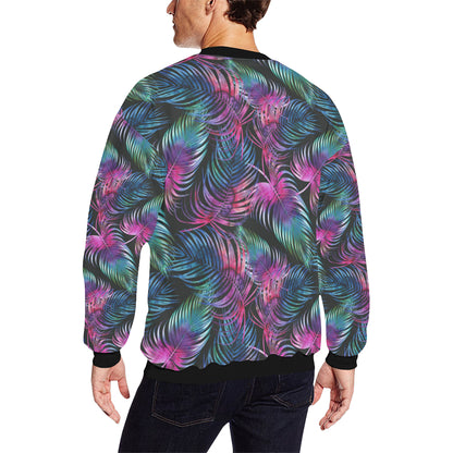 Palm Leaves Pattern Print Design PL010 Men Long Sleeve Sweatshirt