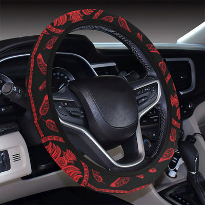 Native American Eagle Themed Print Steering Wheel Cover with Elastic Edge