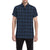 Navy Blue Tartan Plaid Pattern Men's Short Sleeve Button Up Shirt