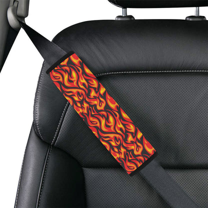 Flame Fire Print Pattern Car Seat Belt Cover