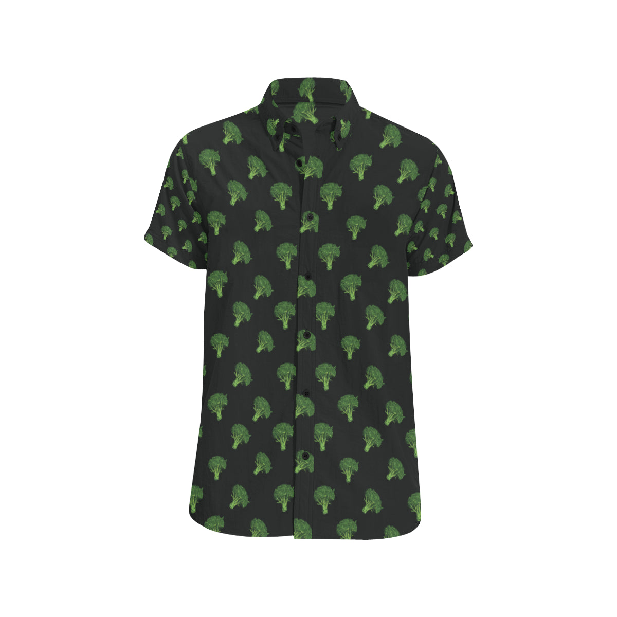 Broccoli Pattern Print Design 04 Men's Short Sleeve Button Up Shirt
