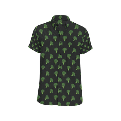 Broccoli Pattern Print Design 04 Men's Short Sleeve Button Up Shirt