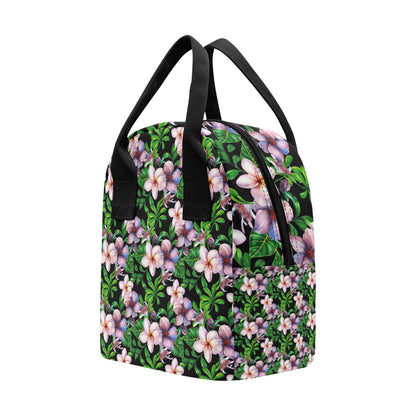 Plumeria Pattern Print Design PM01 Insulated Lunch Bag