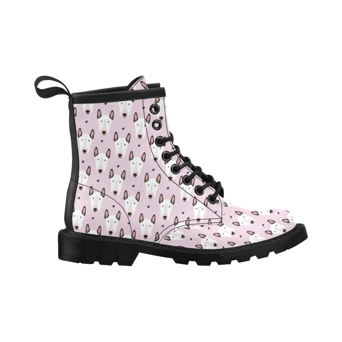Bull Terrier Pink Print Pattern Women's Boots