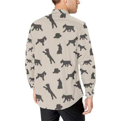 Schnauzers Pattern Print Design A06 Men's Long Sleeve Shirt