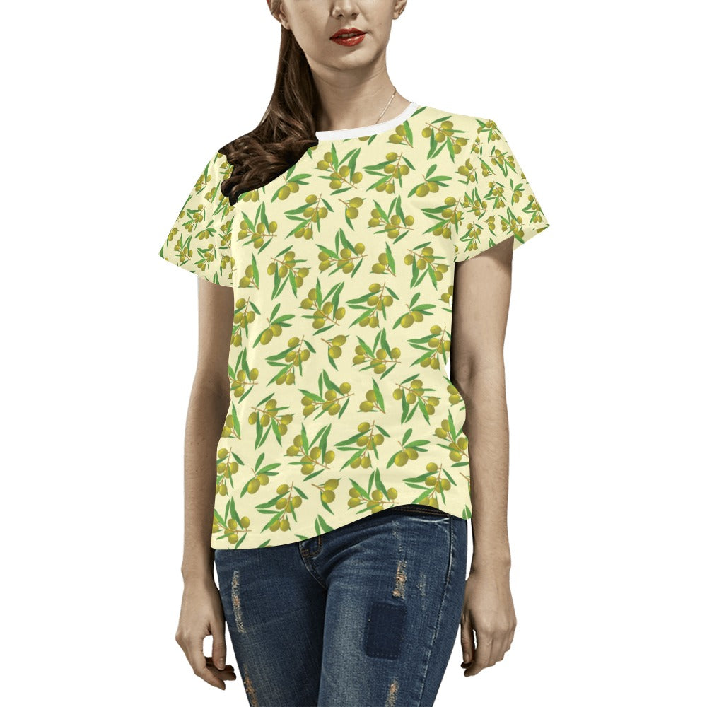 Olive Print Design LKS302 Women's  T-shirt