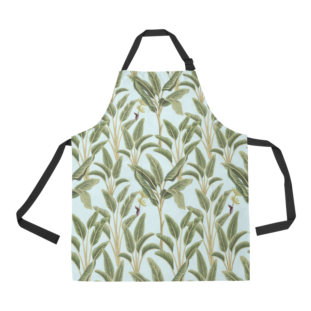 Banana Leaf Pattern Print Design BL03 Apron with Pocket