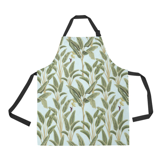 Banana Leaf Pattern Print Design BL03 Apron with Pocket