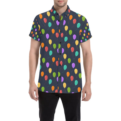 Ballon Colorful Pattern Print Design 03 Men's Short Sleeve Button Up Shirt