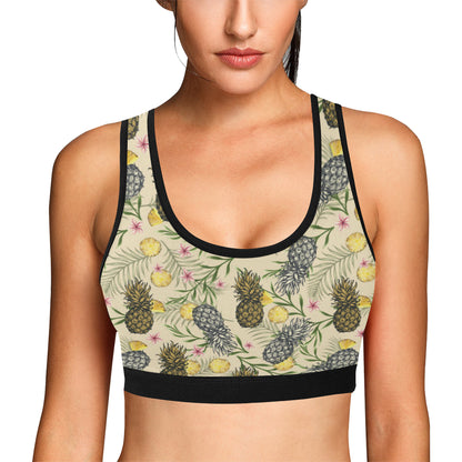 Pineapple Pattern Print Design PP012 Sports Bra