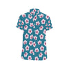 Cherry Blossom Pattern Print Design CB08 Men's Short Sleeve Button Up Shirt