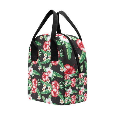 Hawaiian flower tropical leaves Insulated Lunch Bag