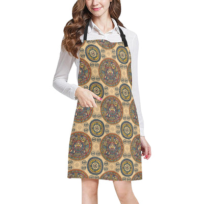 Calendar Aztec Pattern Print Design 02 Apron with Pocket