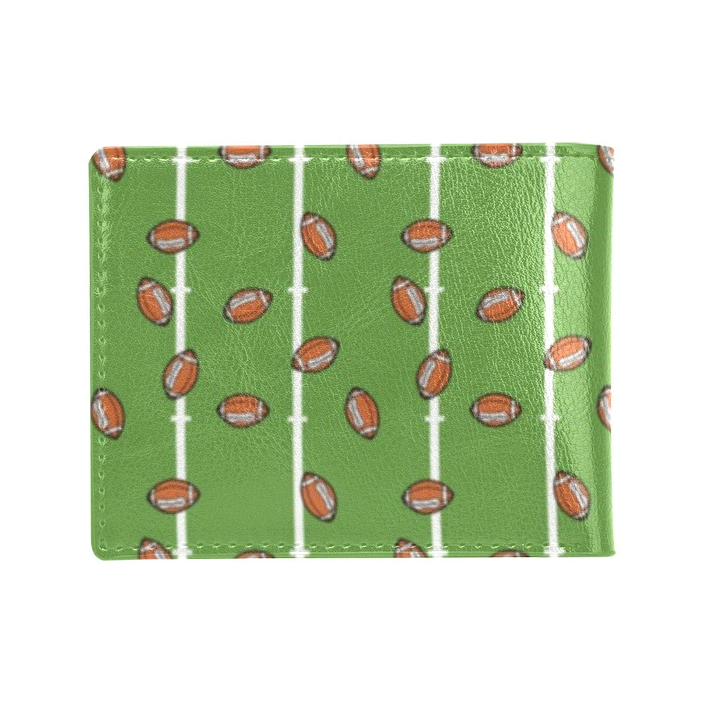 American Football on Field Themed Print Men's ID Card Wallet