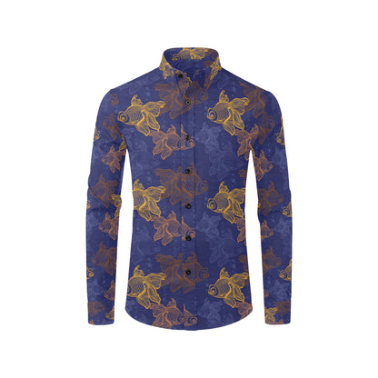 Goldfish Pattern Print Design 01 Men's Long Sleeve Shirt