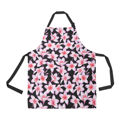 Pink Plumeria Pattern Print Design PM09 Apron with Pocket