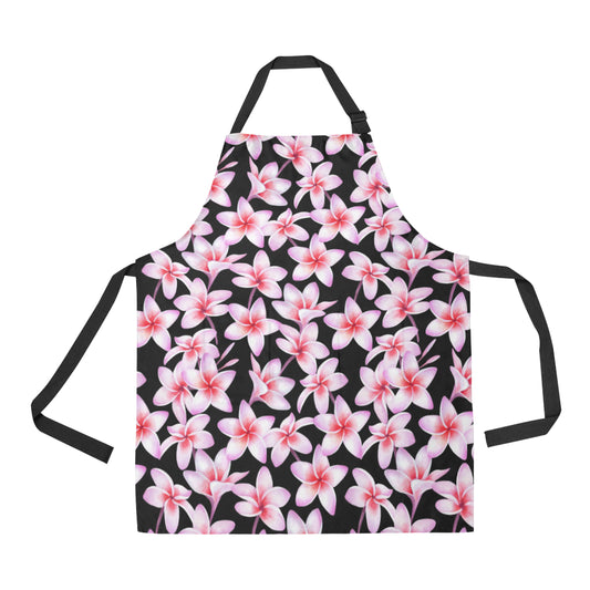 Pink Plumeria Pattern Print Design PM09 Apron with Pocket