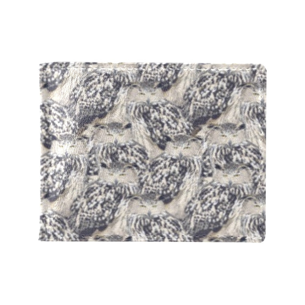 Owl Realistic Themed Design Print Men's ID Card Wallet