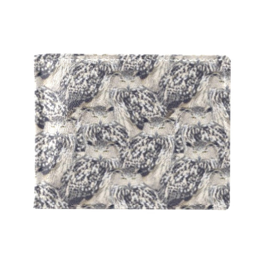 Owl Realistic Themed Design Print Men's ID Card Wallet