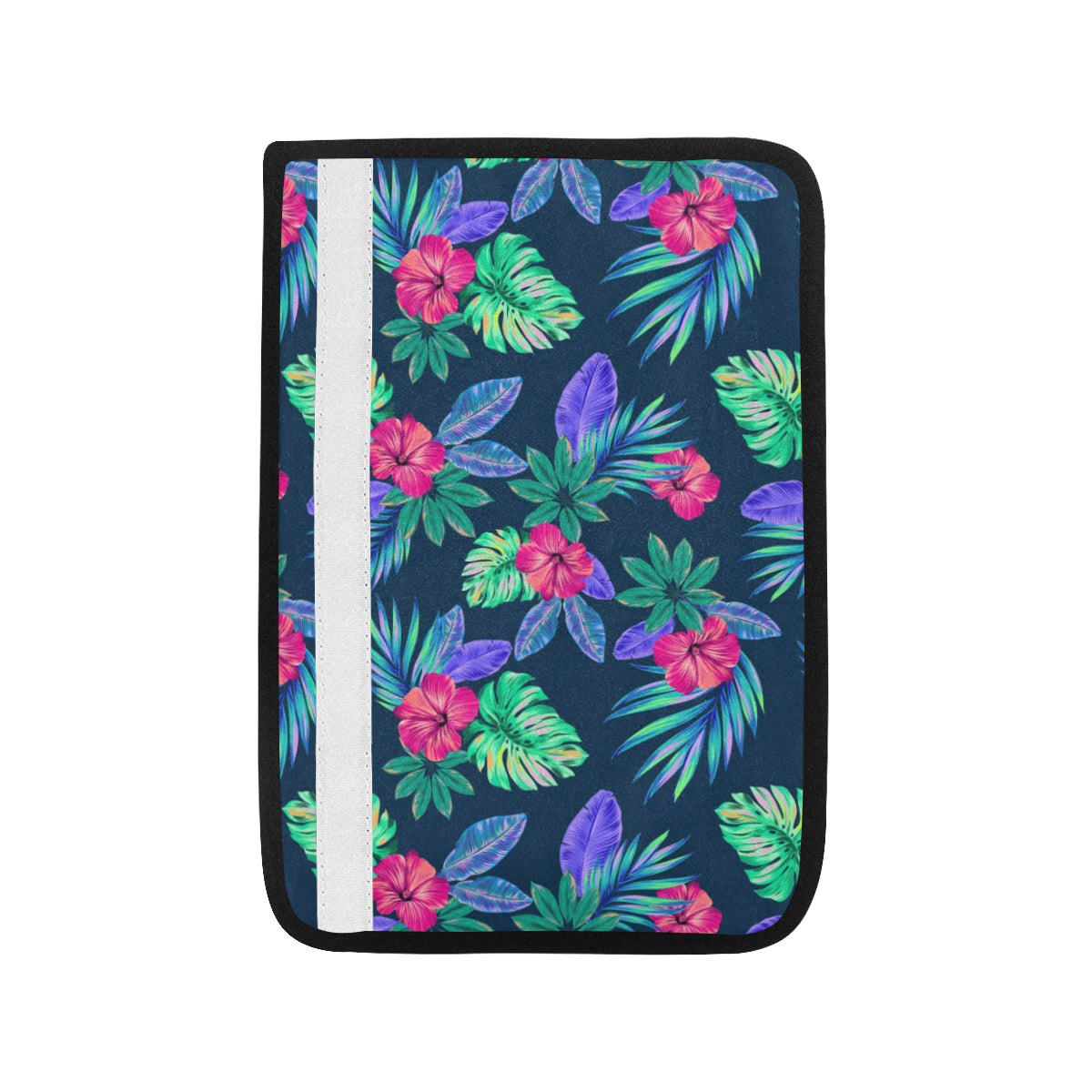 Tropical Flower Pattern Print Design TF09 Car Seat Belt Cover