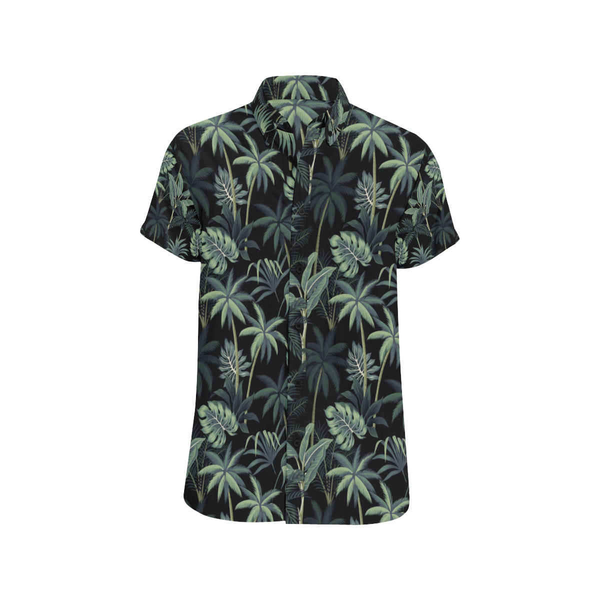 Rainforest Pattern Print Design RF02 Men's Short Sleeve Button Up Shirt