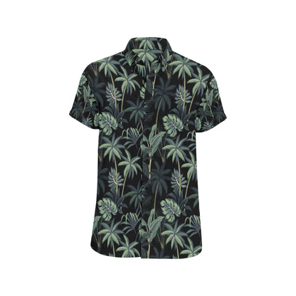 Rainforest Pattern Print Design RF02 Men's Short Sleeve Button Up Shirt