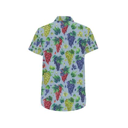 Grape Pattern Print Design GP06 Men's Short Sleeve Button Up Shirt
