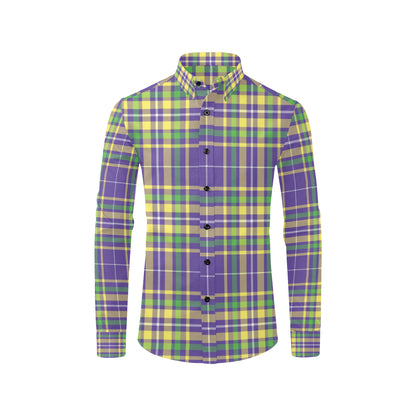 Mardi Gras Pattern Print Design 010 Men's Long Sleeve Shirt