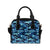 Camo Blue Pattern Print Design 04 Shoulder Handbag