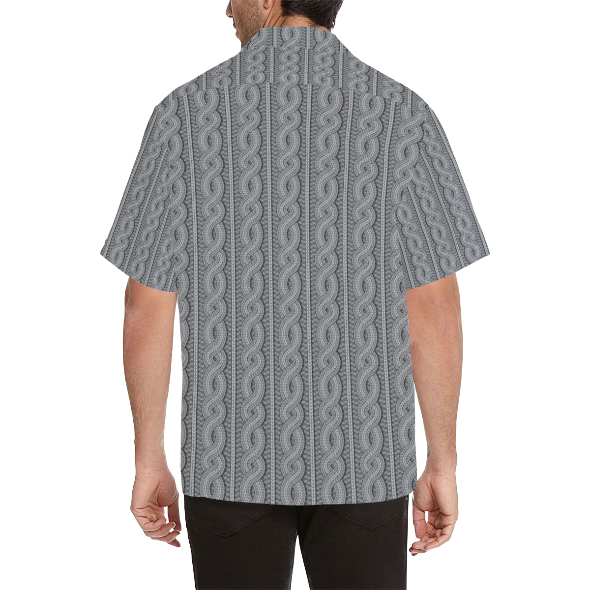 Cable Knit Pattern Print Design 01 Men's Hawaiian Shirt
