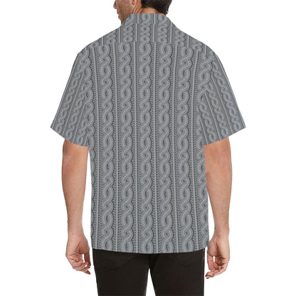 Cable Knit Pattern Print Design 01 Men's Hawaiian Shirt