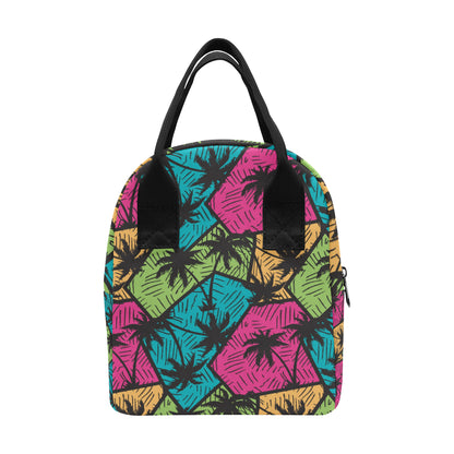 Palm Tree Pattern Print Design PT09 Insulated Lunch Bag